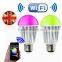 Wireless Wifi/Bluetooth Control RGBW 7.5W Smart LED Bulb E27