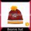 Knitted custom plain beanie hat and cap