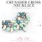 Europe and America Popular Elegant workmanship Crystal and Resin Alloy multi color Flower Charm Necklace in Stock