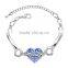 2016 Jewelry Mom Sister Daughter Bracelet DAUGHTER Heart Shape Beads Crystal Rhinestone For Women Gifts