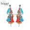 Fashion jewelry vintage bohemian ethnic beautiful colorful tassel dangle earring