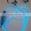 3.5mm connector earhook style EL wire earphone light up glowing earphone with MIC