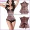 Vintage Striped Underbust Bustless Corset Steampunk With Buckle