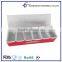 Stainless steel 6pcs condiment tray with acrylic transparent cover