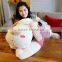 Thwartwise Hot-selling 90 130 And 150cm Beige Big Dog Head Plush Toy Doll Pillow With Red Stripe Cloth