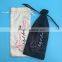 Black Satin Hair Extension Bags with Drawstring
