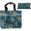 PP handles floral print polyester foldable beach bag wholesale