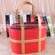 wholesale custom fancy leather wine gift storage basket