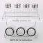 7pcs glass spice jar set with metal rack