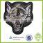 Custom stick-on embroidered animal shape wolf patch for clothing