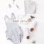 Custom Newborn Girl Lovely Fashion Rompers 2017 Summer Kid Bodysuit Clothing Grey Wholesale OEM Baby Clothes Romper