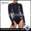 Long Sleeve Zipped Rashguard One Piece Crew Neckline Front Zip Swimsuit Custom Bodysuit Polyester Spandex Stretchy Material