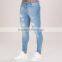 Hot sale jeans 2017 mens light blue skinny distressed denim jeans