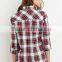 New style women plaid casual shirt cheap women blouse