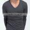 Men's long sleeve v-neck Pure color fashion R0026