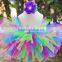 Wholease kids tutu skirts factory directly children tutu rainbow baby girls tutu skirt