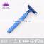 Hot seling rubber handle shaving razor with twin blades for hotel