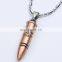 Hip Hop Boy Stainless Steel Gun Bullets Pendant Necklace