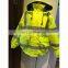 High visibility safety winter waterproof 4 in 1 reversible traffic jacket