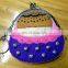 colorful custom russia doll handmade No woven purse wallet with keychain