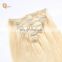 Factory Wholesale Platinum Blonde Indian Human Hair 150g 220g Remy Clip in Hair Extension