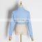 Asymmetrical Slim Lapel Collar Long Sleeve Women's Short Blouses