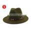 13colors Wholesale Felt Fedora Hats Unisex Women Panama Hats with Leopard Band for Man