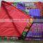 Vintage Indian Quilt Patchwork Bedspreads Throws,Ralli,Gudari Handmade Old Patola Silk Sari Kantha Bedding