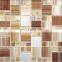 the transparent glass with marble vein and golden line glass mosaic
