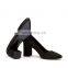 Ladies wholesale fancy black color design high block heels pumps sandals shoes women evening shoes
