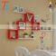 Household handmade colorful hanging wooden wall shelf rack