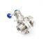 Sanitary pvc handle  butterfly valve threaded male/nut dn100 welded butterfly valve with seal
