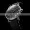 Utime Business Men's Watch Calendar Function Ultrathin Stainless Steel Case Genuine Leather Band Montre Homme U0002G