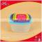Square rainbow stackable plastic microwave food container