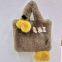 34Cute plush bag female sweet student handbag girl Tote bag niche single shoulder oblique cross bag Hairy hot large capacity female bag