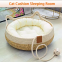 Removable Woven Cat Bed Upholstery Sleeping House Cat Scratch Floor Rattan Wear-resistant Washable Cat Cave Pet Supplies