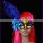 rainbow pretty ostrich feather mask