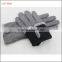 ladies winter warm grey woolen dress fashion hand gloves with fur and button