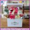 Customer Rigid Paperboard White Square Rose Flower Hat Box