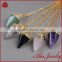 Fashion cheap natural semi-precious stone jewelry wholesale bullet pendant- crystal, aventurine, rose quartz, amethyst