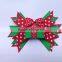 Baby Girl Hair Bow Large Layered Boutique Spike Christmas Hair Bows Hairpin Clip in Red Green Party Hair Accessory CB-3389