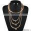 Gold tube with crystal fashion necklace silver tube with crystal necklace