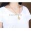 Fashion Jewelry 2016 Stainless Steel 18K Yellow Gold Plated Coin Holder Necklace With Floating Beads