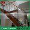 glass indoor straight stairs balustrade railings designs