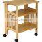 Foldable Kitchen food cart bamboo kitchen trolley dining cart