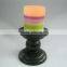5" Height Colorful Wax Shell Window Candle With Black Holder