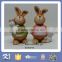Wholesale Rabbit-shaped Ceramic Cartoon Statue for Home Decoration