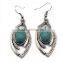 Bohemian Vintage Evil Eye Shape Turquoise Natural Stone Dangle Earrings For Women