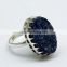 Sea Temple !! Lapis Druzy 925 Sterling Silver Ring, Indian Silver Jewellery Supplier, 925 Sterling Silver Jewellery