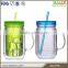 Plastic mason jars acrylic tumbler manufacturers with handle and straw